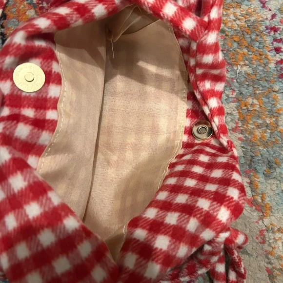 Small Red Checkered Heart-Shaped Women's Bag - Picture 2 of 4
